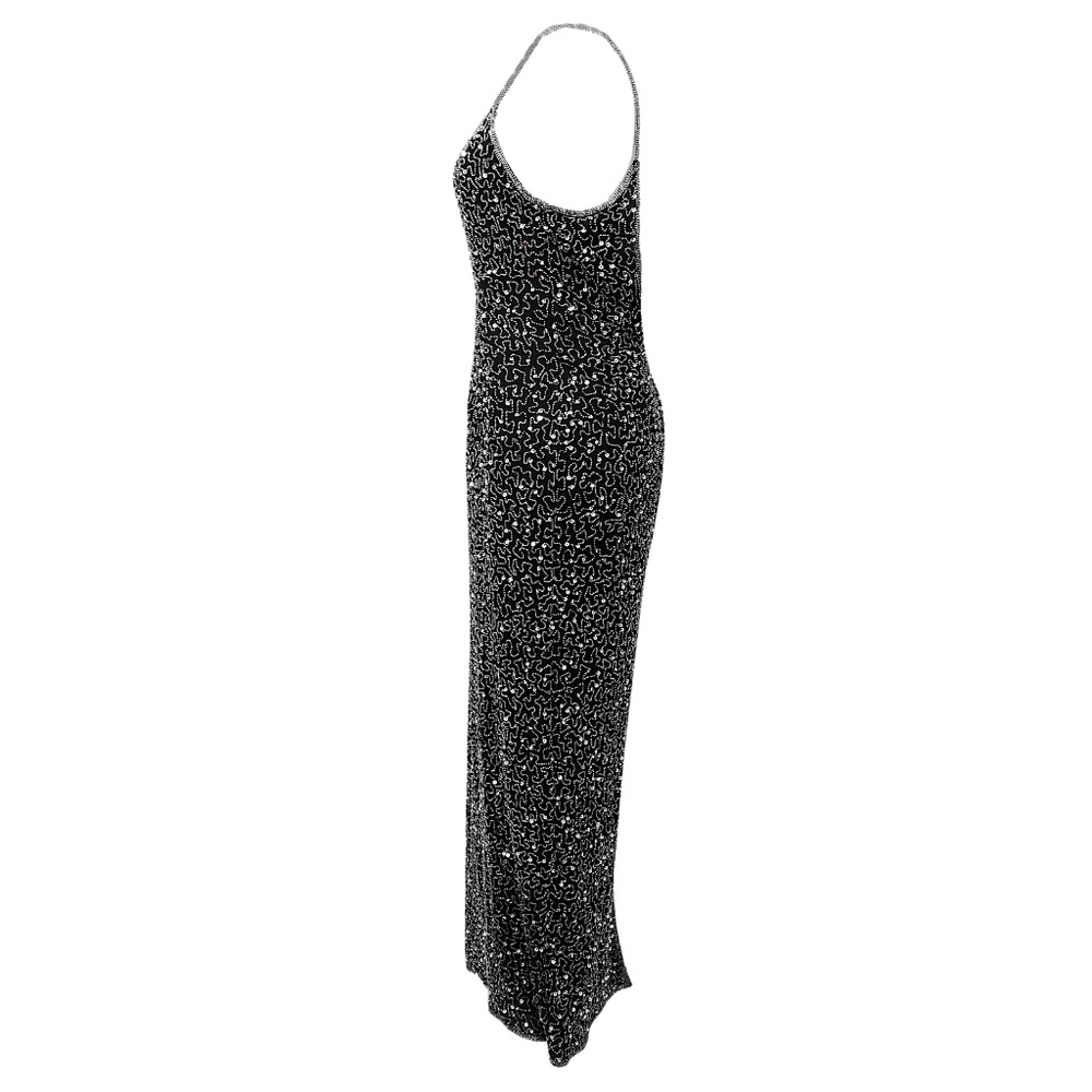 Laurence Kazar Vintage Beaded Silver Sequins Dress - Picture 2 of 7